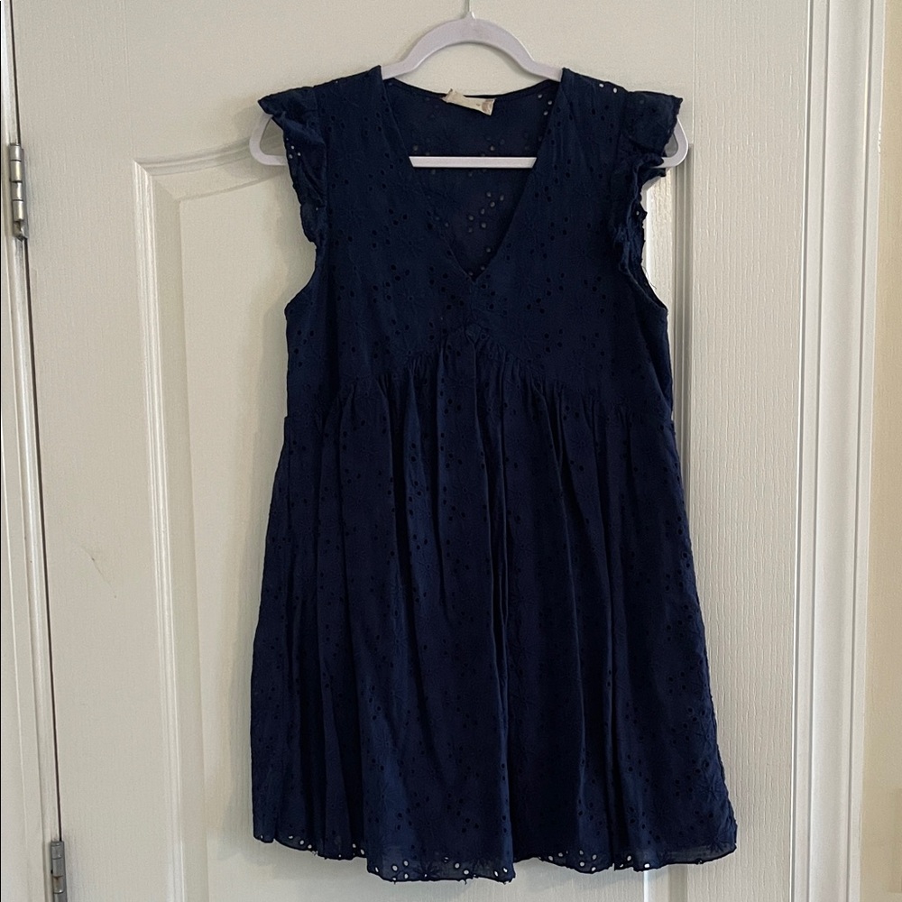 Altar'd State Navy Blue Eyelet Dress